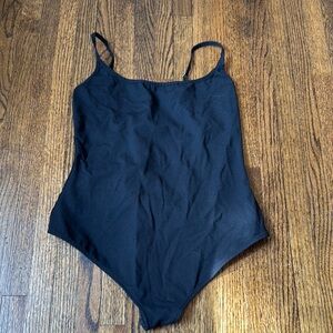 Free People Black Spaghetti Strap Bodysuit